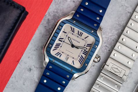 cartier santos swimming|cartier santos blue watch.